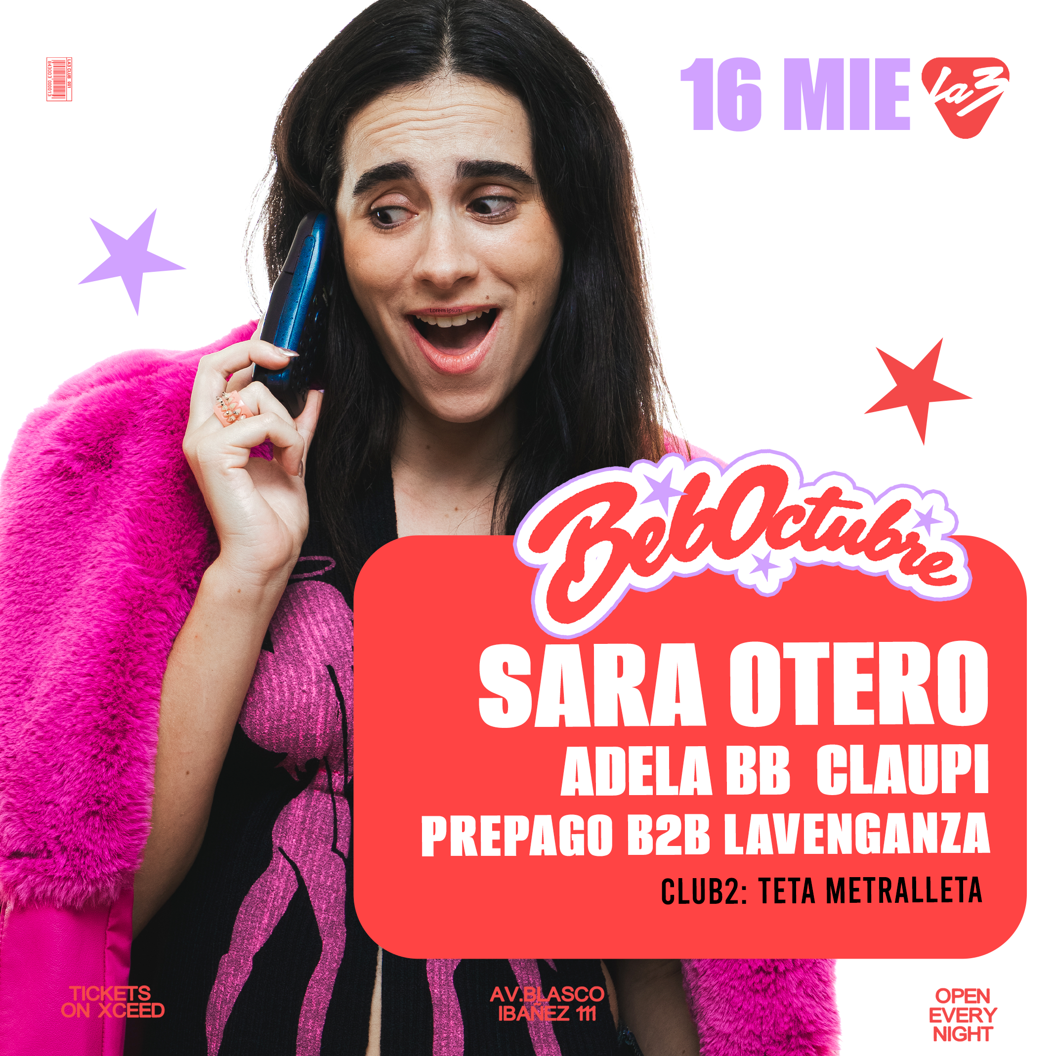 VIERNES 16 | LA BEBE: Adela BB + Merka + Prepago B2B La Venganza, presso La3