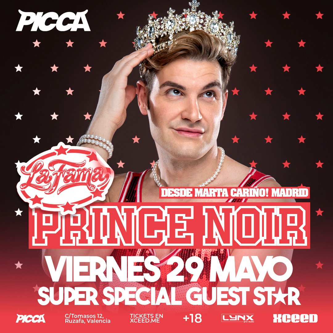 Viernes 29/5 LA FAMA con PRINCE NOIR ( de MARTA CARIÑO MADRID ) en PICCA image