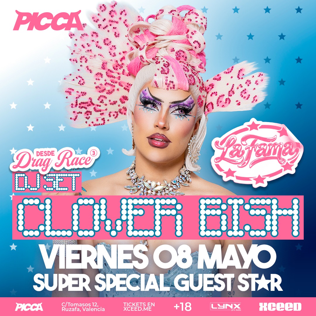 Viernes 8/5 LA FAMA con CLOVER BISH DJ SET (DE DRAG RACE S3) en PICCA image