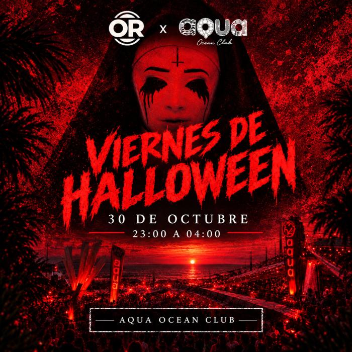 Cartel de VIERNES DE HALLOWEEN Aqua Ocean Club en Aqua Ocean Club