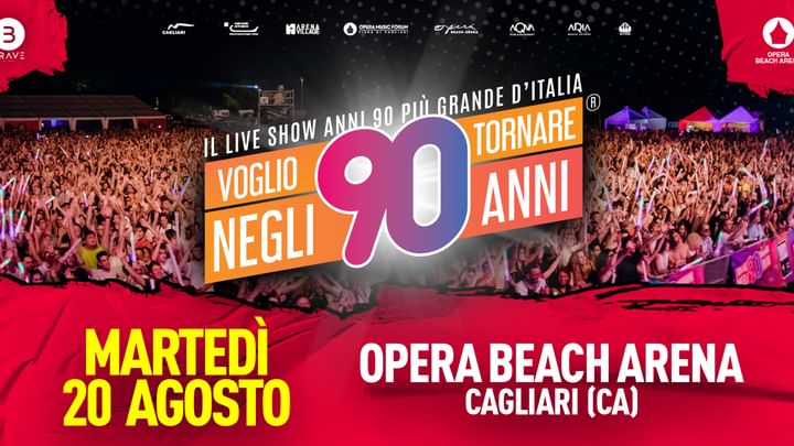 Cover for event: VOGLIO TORNARE NEGLI ANNI 90 - Martedi 20 Agosto - Opera Beach Arena