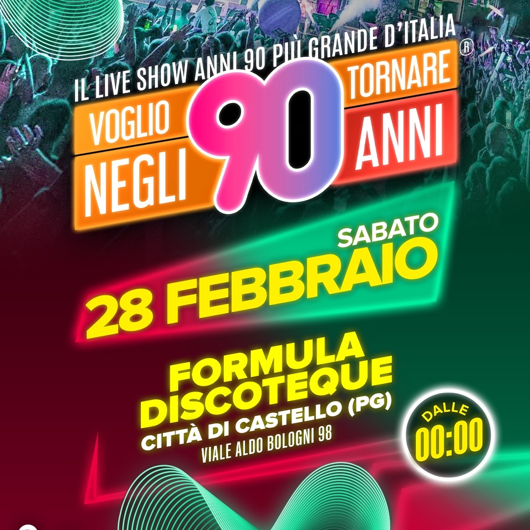 VOGLIO TORNARE NEGLI ANNI 90 | Sabato 28 Febbraio image