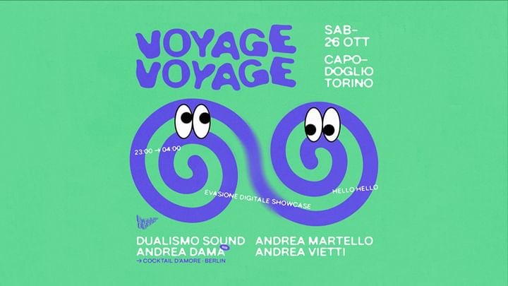 Cover for event: Voyage Voyage ✷ Andrea Dama (Cocktail d'Amore, Berlin) B2B Dualismo Sound