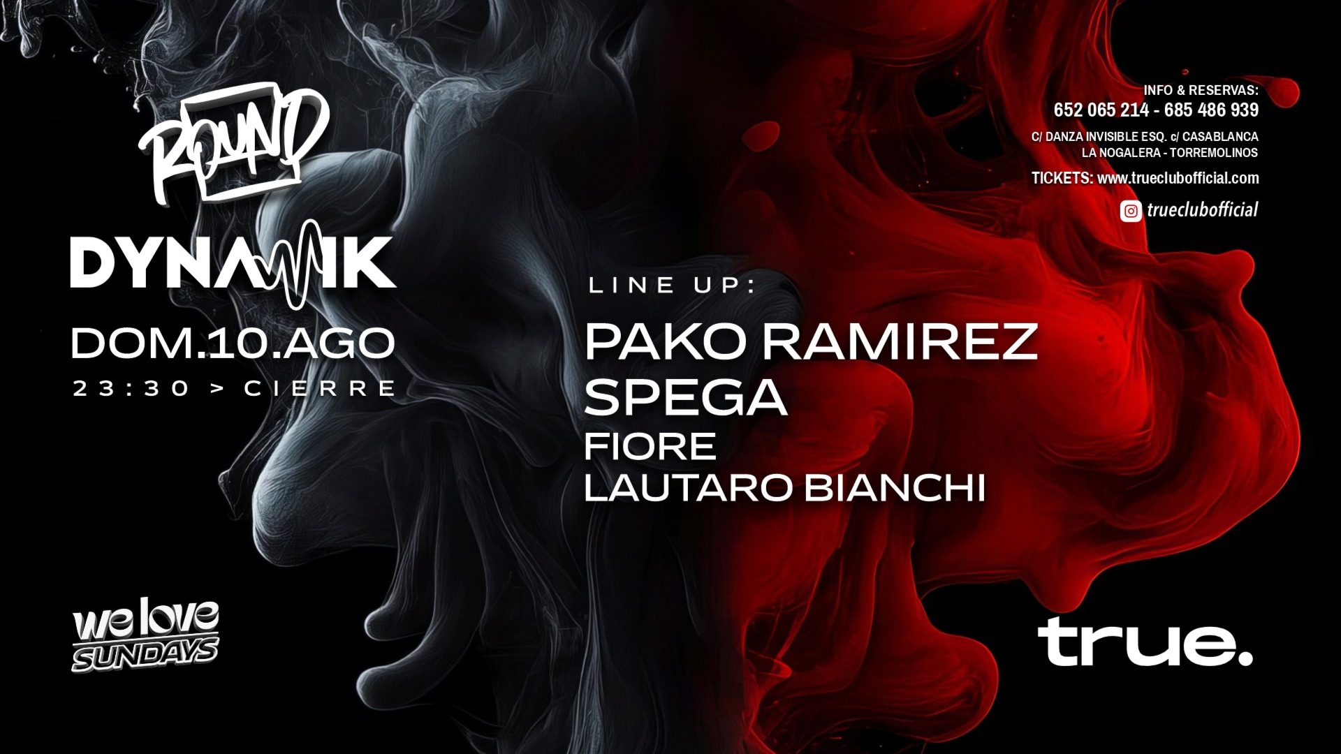 WE LOVE SUNDAYS W/ DYNAMIC & ROUNDMUSIC: PAKO RAMIREZ, SPEGA, FIORE Y LAUTARO BIANCHI image