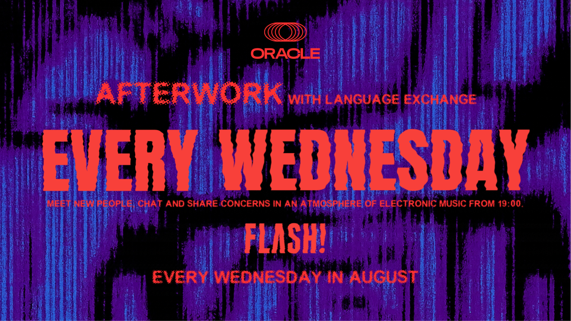 Wednesday 13/8 Oracle - Language exchange and electronic music experience image