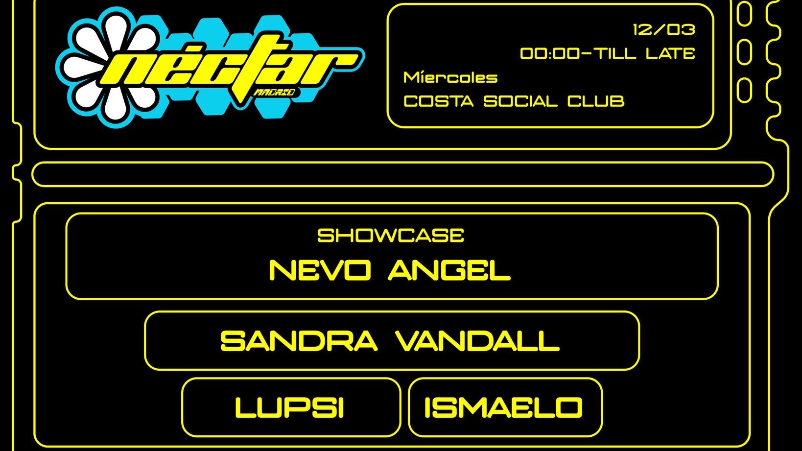 Wednesday 12th "Néctar" @ Costa Social Club image