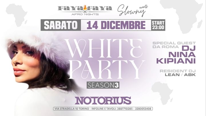 Cover for event: white party + special guest Nina Kipiani 