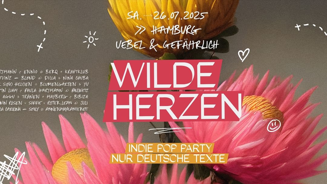 Cartell de l'esdeveniment Wilde Herzen + Peinlo Pop Party
