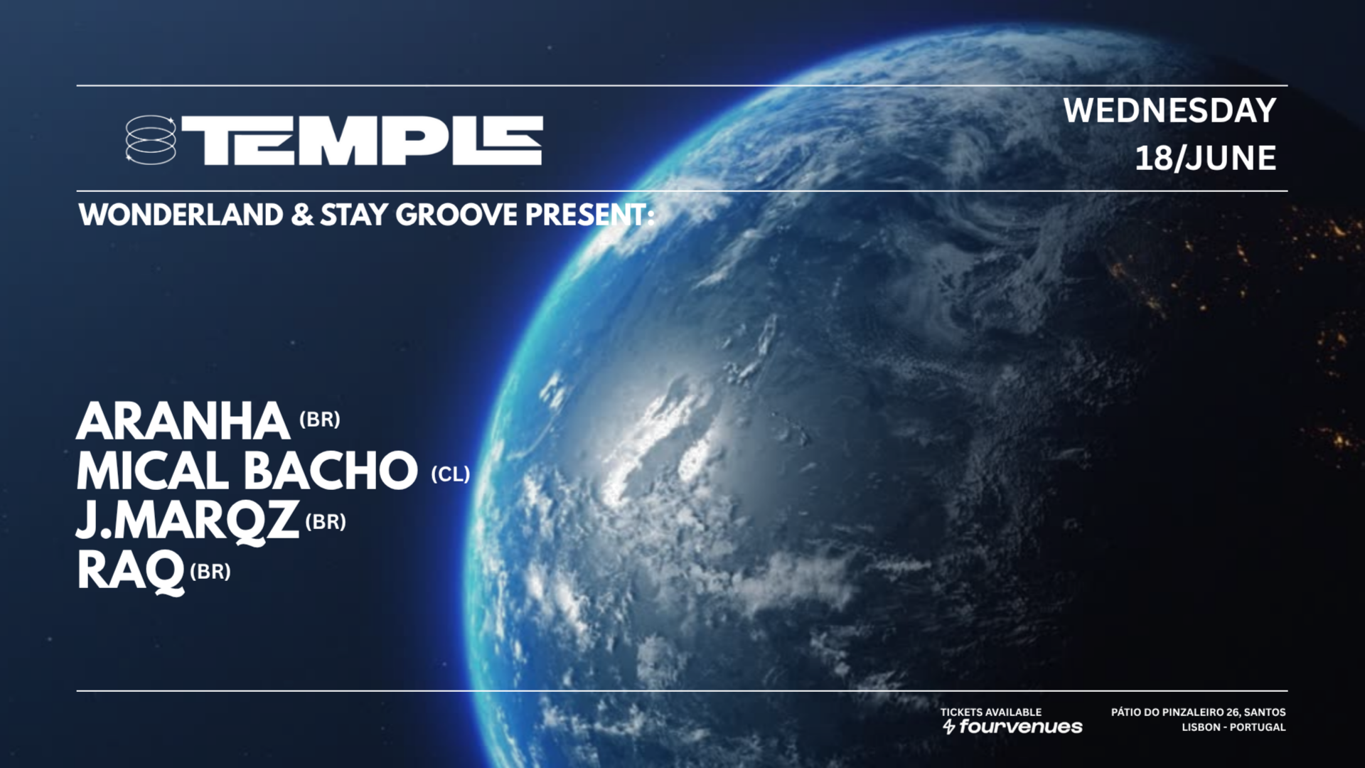 Wonderland & Stay Grove present Aranha + Mical Bacho + JMARQZ + RAQ image