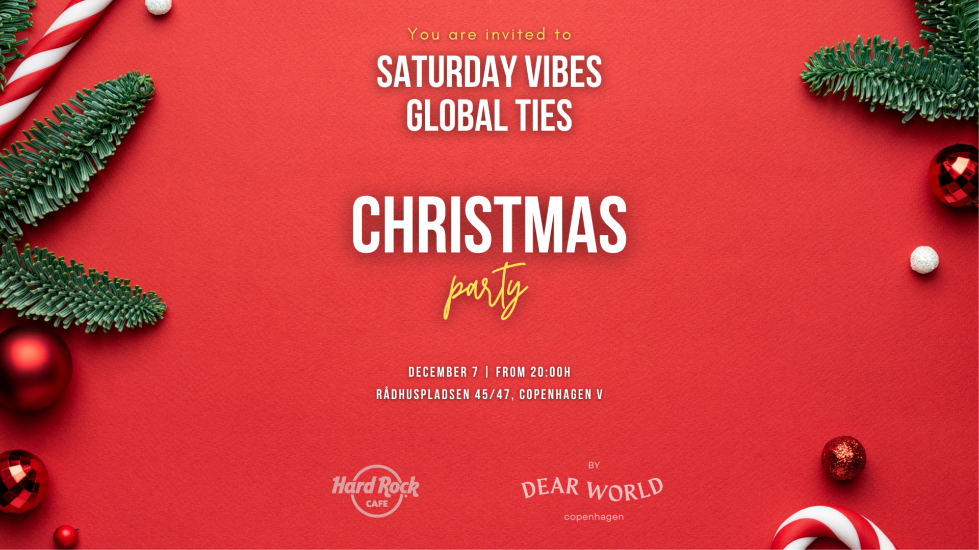 DEAR WORLD XMAS PARTY - SATURDAY VIBES, GLOBAL TIES   image