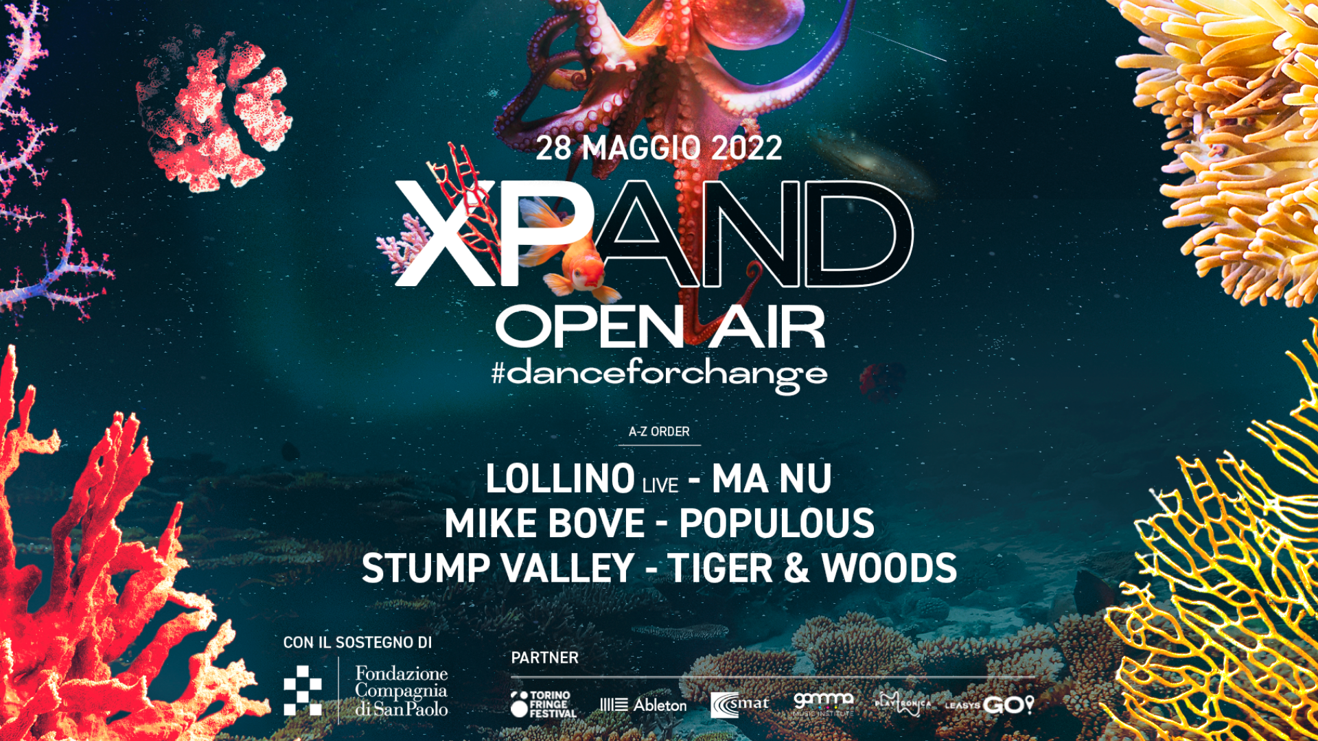 XPAND — OPEN AIR: Populous, Stump Valley, Tiger & Woods, Lollino live, Ma Nu, Mike Bove