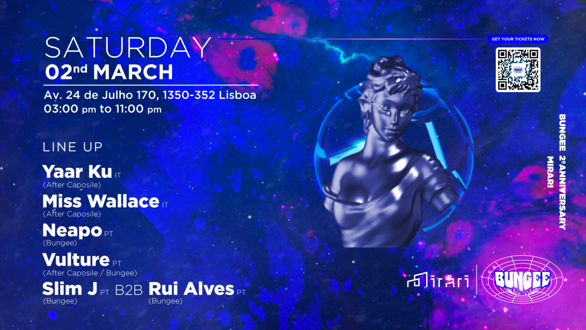 YAAR KU • MISS WALLACE • BUNGEE CREW | SAT 2 MAR • MIRARI
