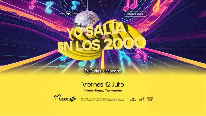Cover for event: YO SALÍA EN LOS 2000 | VIERNES 12 JULIO