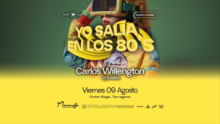 Cover for event: YO SALÍA EN LOS 80'S | VIERNES 9 AGOSTO