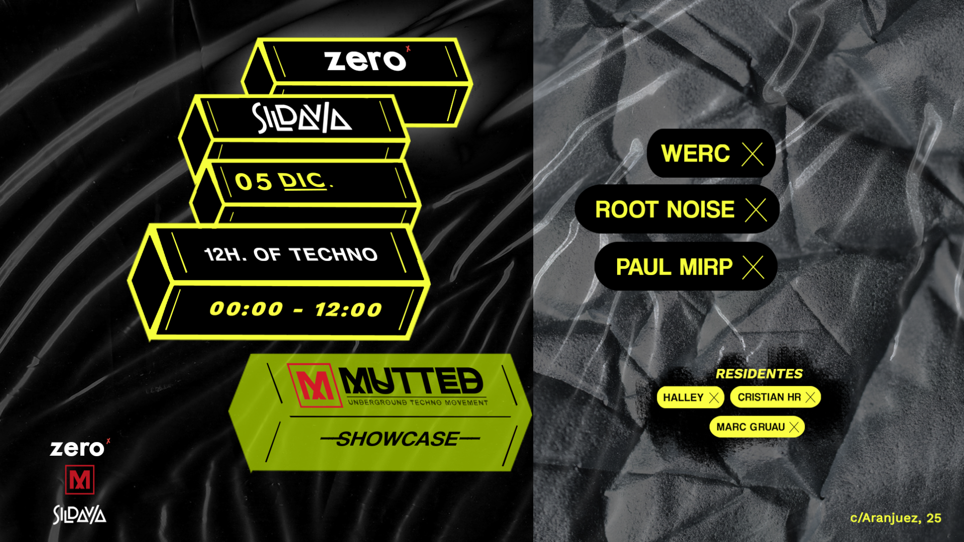 Zero, 12 hours of Techno w/ WERC, ROOT NOISE & PAUL MIRP image